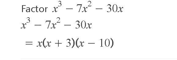 When factored completely, X^3-7x^2-30x-example-1