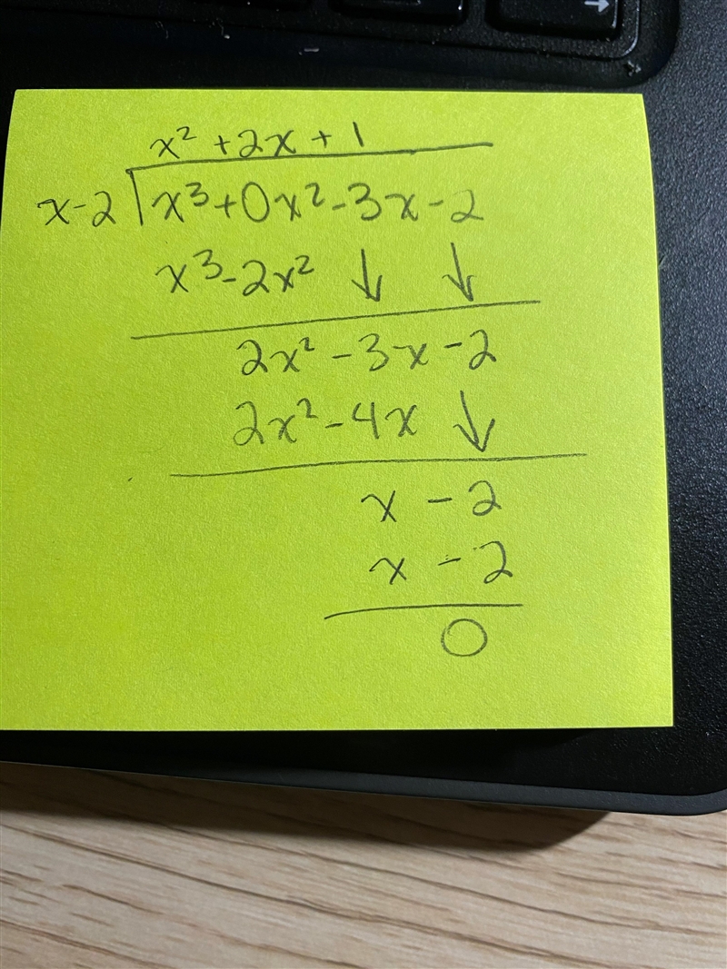 Divide (x^3-3x-2) by (x-2) Please answerr if you can solve the question!-example-1