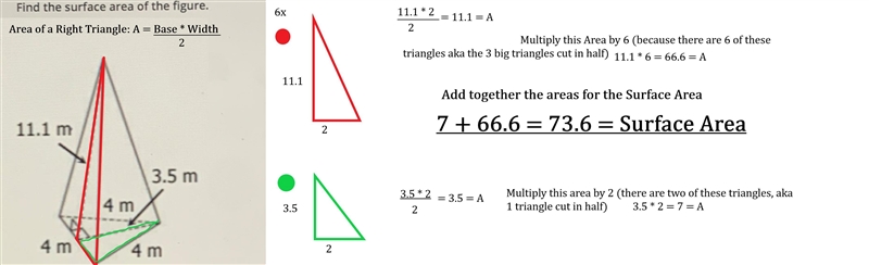 Find the surface area of the figure. 11.1 m 3.5 m 4 m 4 m 4 m-example-1