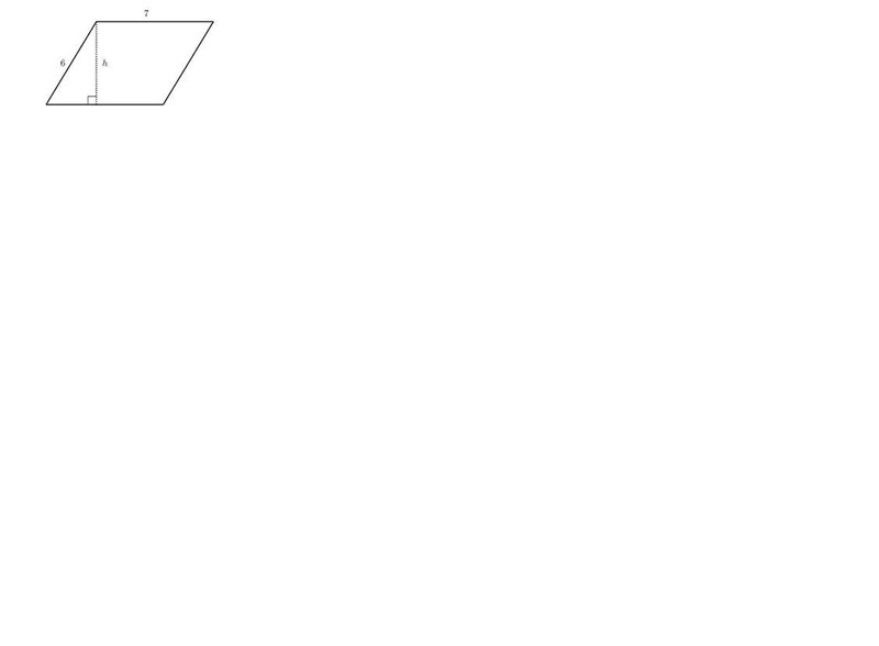 The parallelogram shown below has an area of 35 units^2 2 squared. Find the missing-example-1