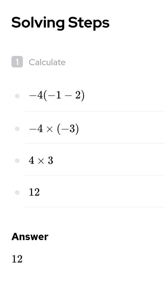 -4(-1-2) i know the answer but please show the step by step process​-example-1