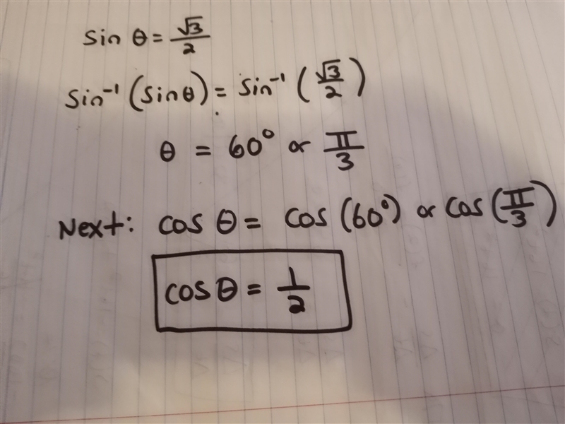 11. Given that sin θ= √3 / 2, we want to find the value of cos θ. First, find the-example-1