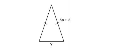 14) The perimeter of this isosceles triangle is represented by the polynomial 15p-example-1