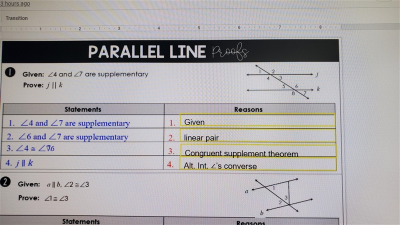 Parallel Lines Given and Proof. Geometry. Please actually answer it. Don't do 2 or-example-3