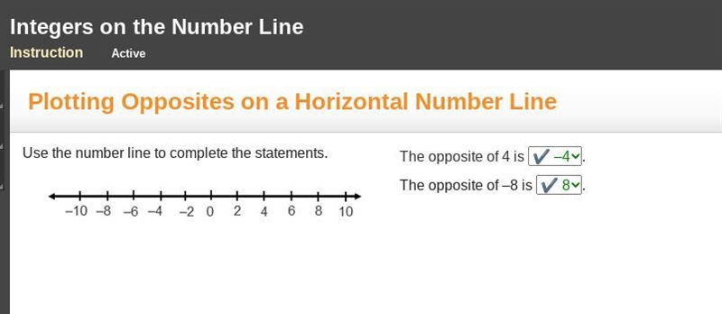 Use the number line to complete the statements. A number line going from negative-example-1