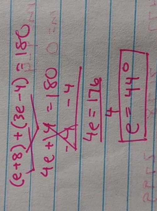 Solve for the value of e. pls help-example-1