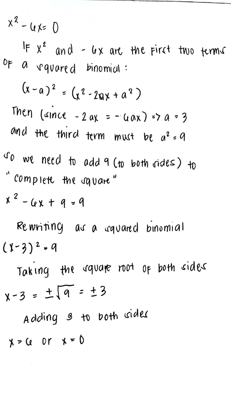 Xsquared minus 6x =0-example-1