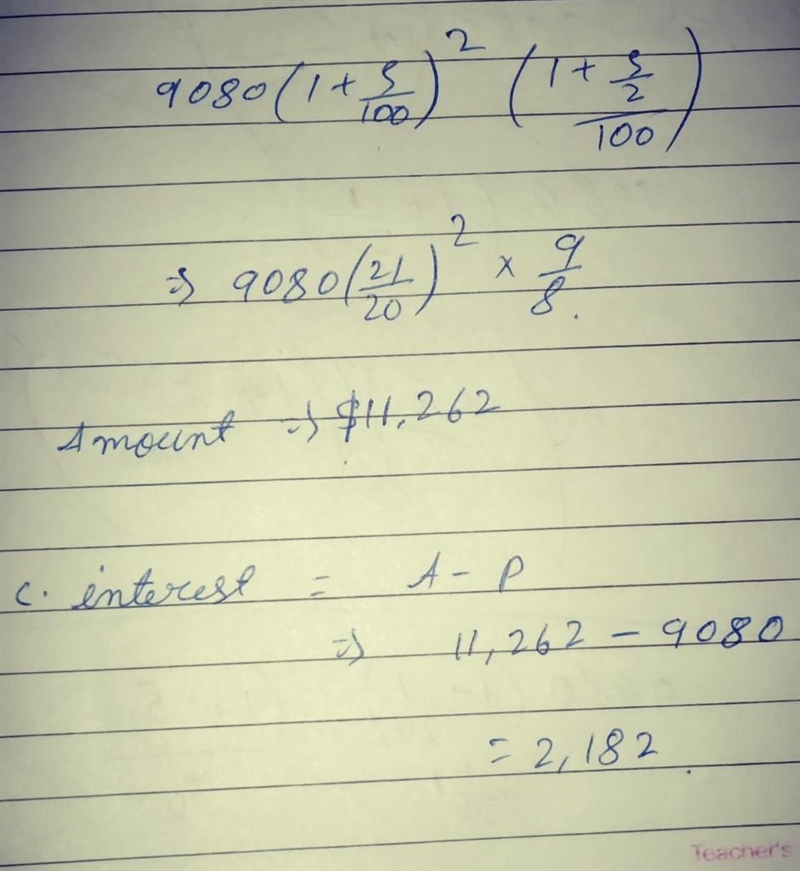 Find the compound interest of $9080 for 2 (1)/(2) years at 5% per annum​-example-1