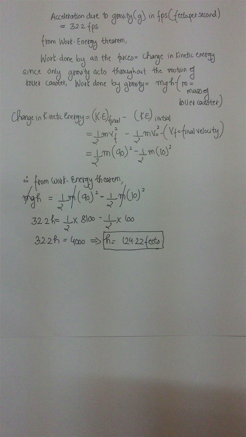 The velocity of a roller coaster as it moves down a hill is v=√v²+64h. where v is-example-1