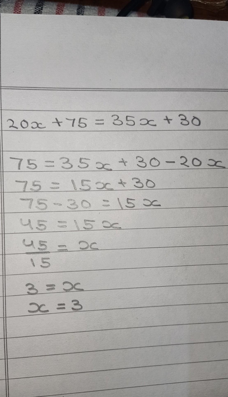 20x+75=35x+30 help Is due tomorrow-example-1