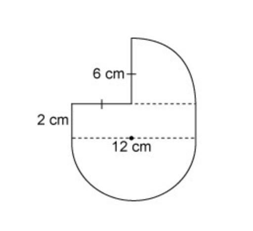 A semicircle and a quarter circle are attached to the sides of a rectangle as shown-example-1