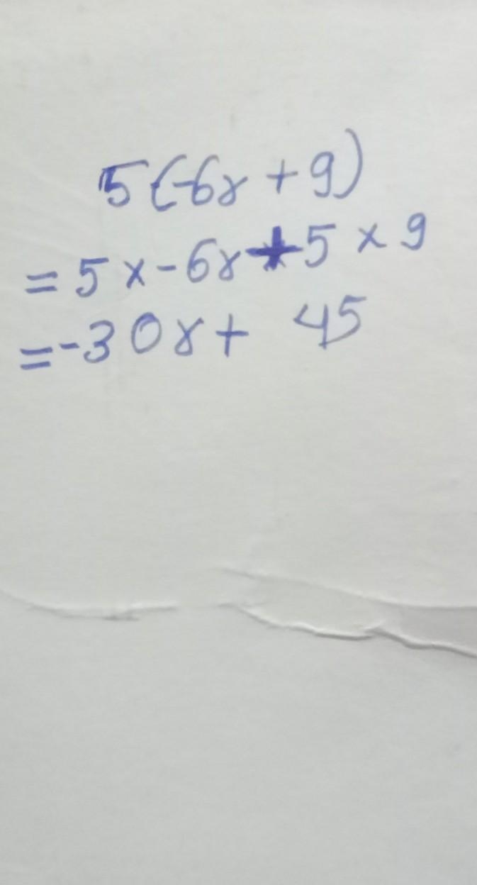 5 (-6r+9) simplify expression-example-1