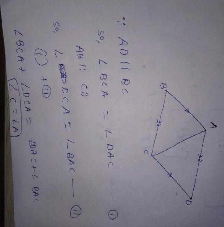 A, B, C, and D are the four angles of a parallelogram. a.Show that angle A = angle-example-2