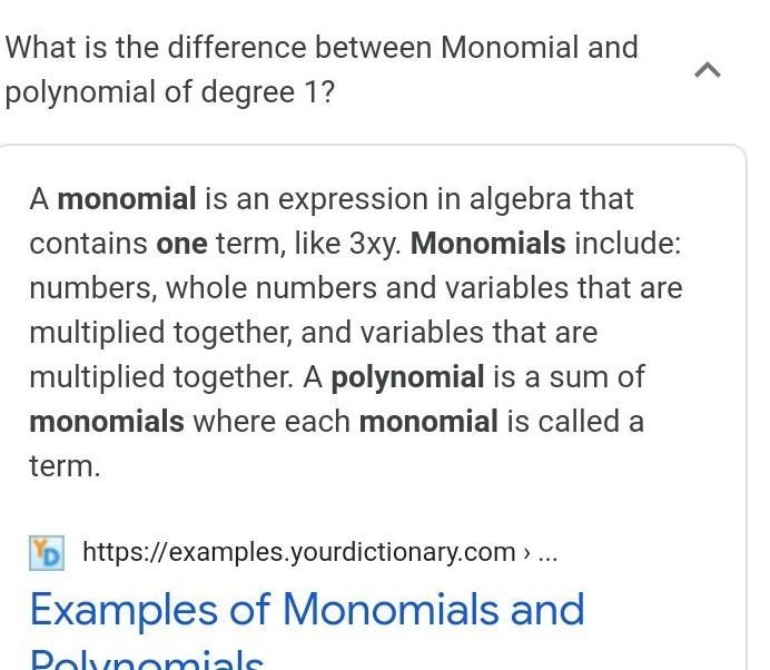 What is the difference between a monomial and a polynomial?-example-1