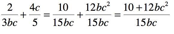 Simplify. Express your answer as a single fraction in simplest form. 2 46 + 3bc 5 DO-example-1