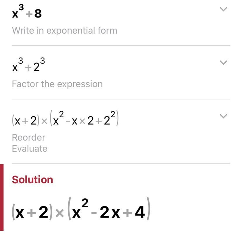 The poynomial x³+8 is equal to:​-example-1