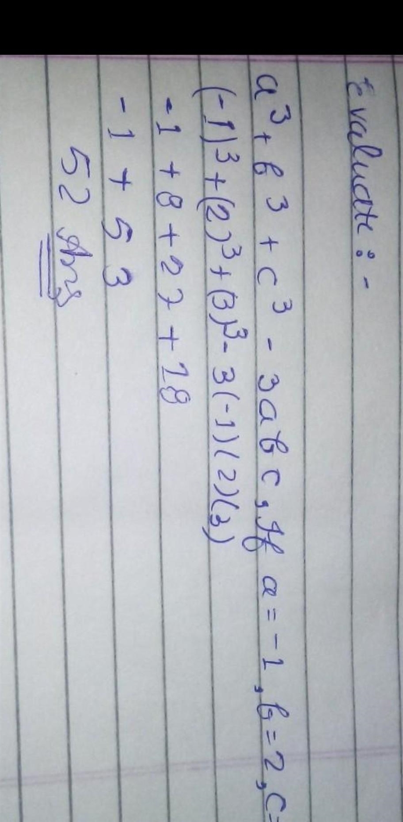 A3+b3+c3-3abc. If a=-1 b=2 c=3-example-1