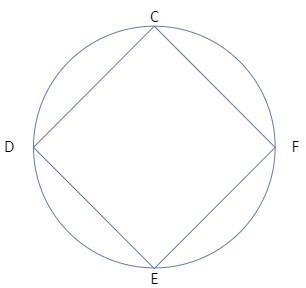 Quadrilateral CDEF is inscribed in circle A. Which statements complete the proof to-example-1