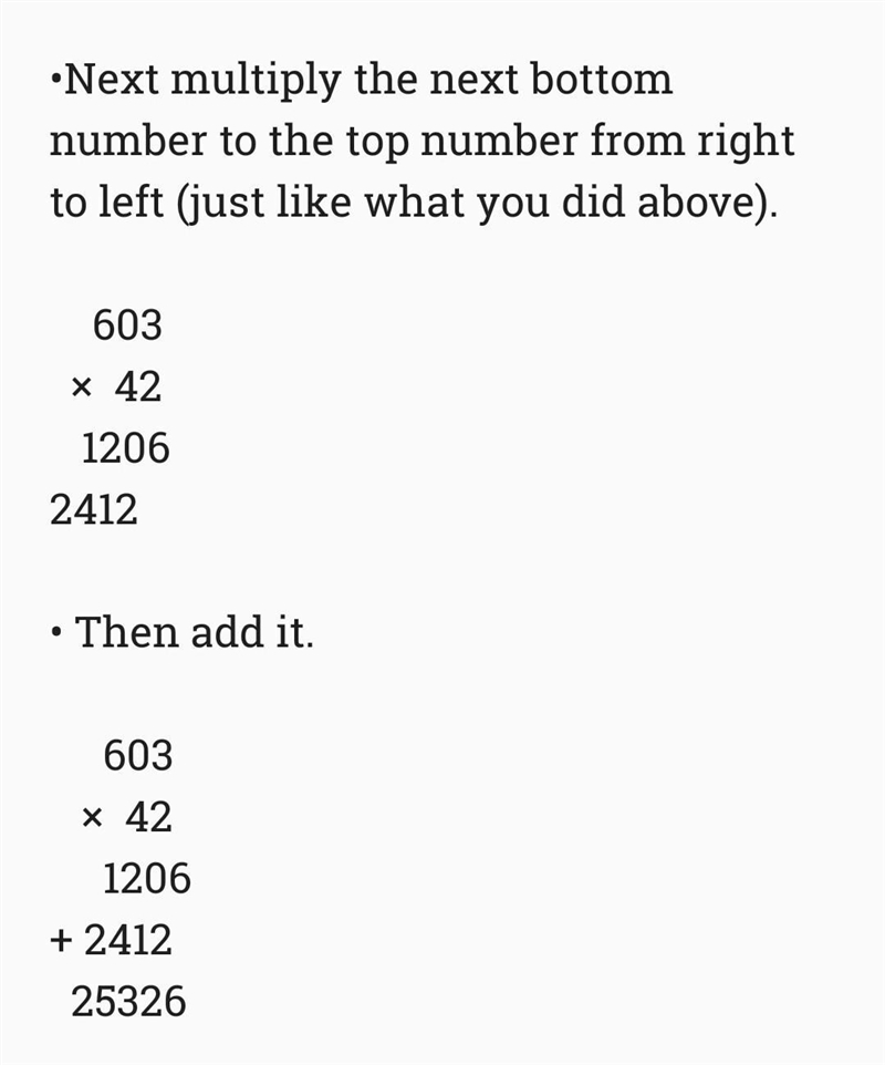 What is the answer of 603 x 42 , this question is multiply , it’s of my brother who-example-2