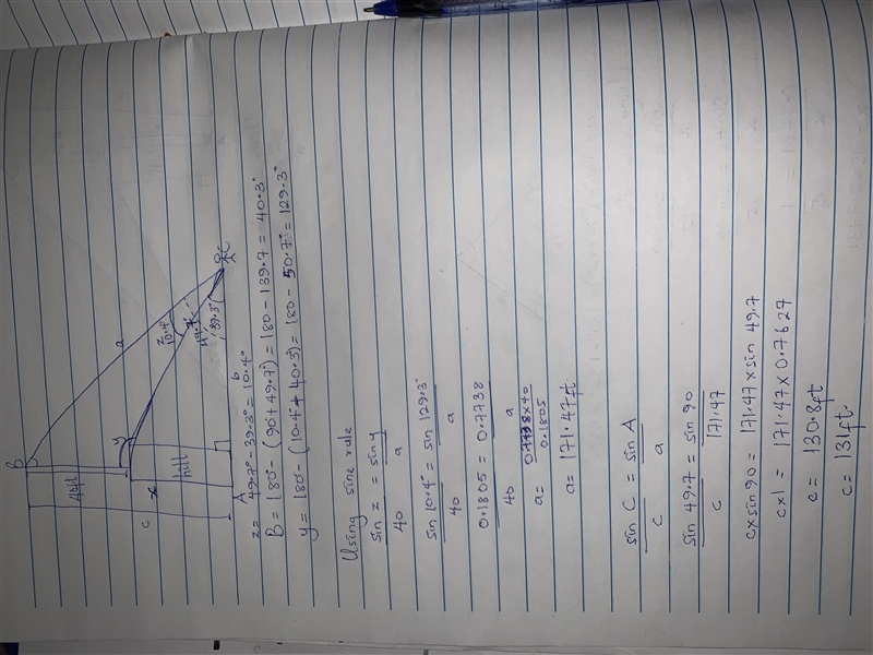 If anyone is good at right triangle trig word problems please help-example-1