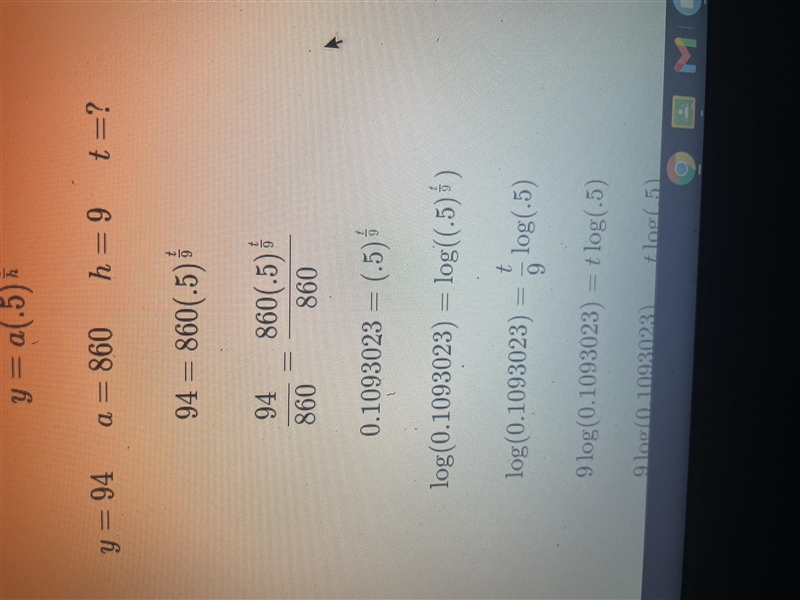 Element X decays radioactively with a half life of 9 minutes. If there are 860 grams-example-1