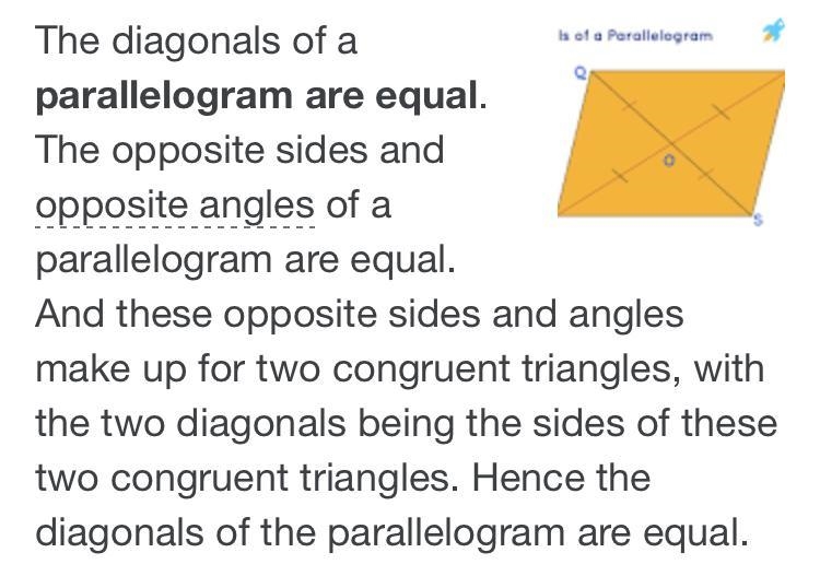 The diagonals of a parallelogram?​-example-1