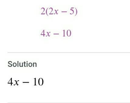 What is the answer to 2(2x-5)-example-1