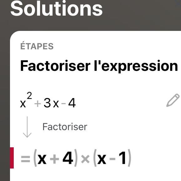 Factor this trinomial. x² + 3x - 4 A. (x-4)(x-1) B. (x - 4)(x + 1) C. (x + 4)(x + 1) D-example-1