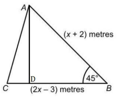 The area of a triangle abc is 4√2 m²-example-1