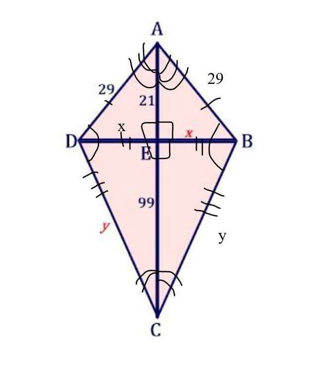 PLEASE HELP AND HURRY!!! Given that Segment AD=29, AE=21 and CE=99, find the indicated-example-1