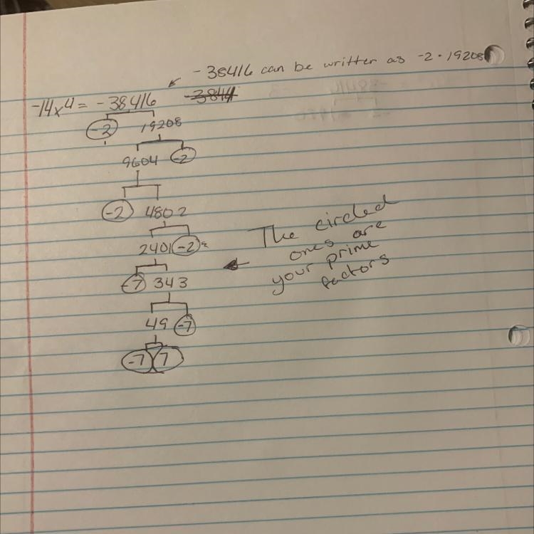 What is the prime factorization of -14x^4-example-1