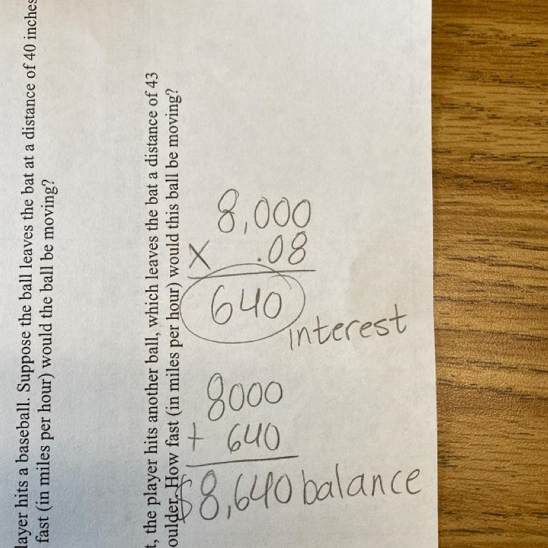 Pierre deposits $8,000 in a certificate of deposit that pays 8% interest, compounded-example-1