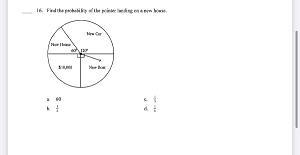 Question 1 (1 point) Find the probability of the pointer landing on a new house. New-example-1