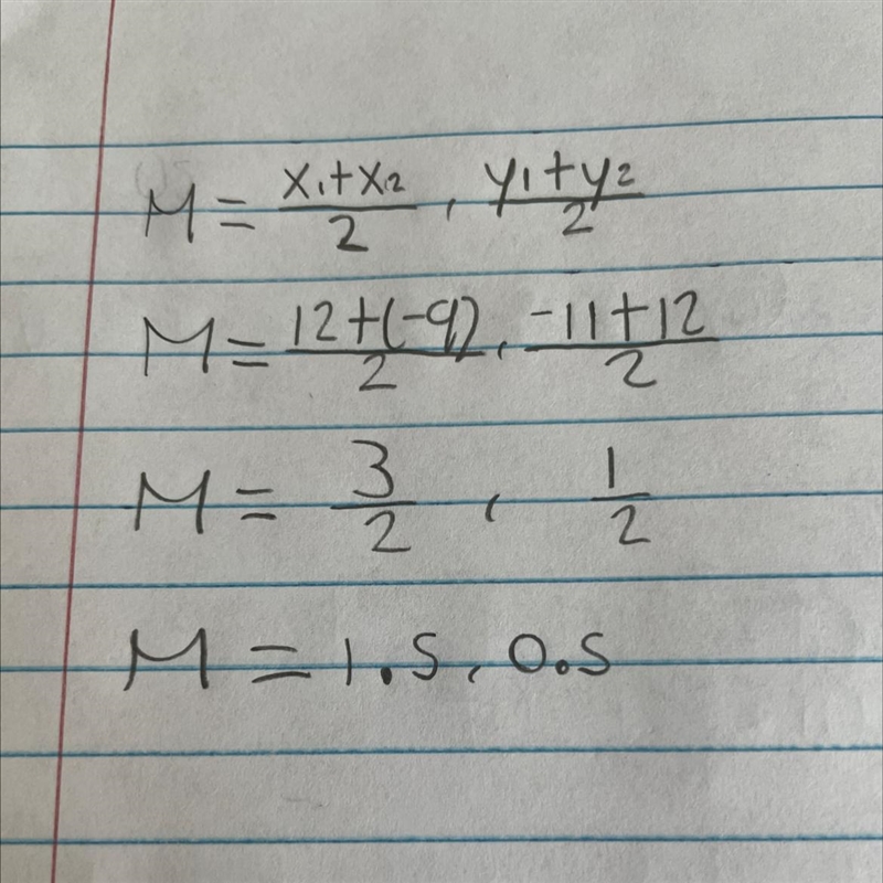 Find the Midpoint of the segment drawn between the two points-example-1