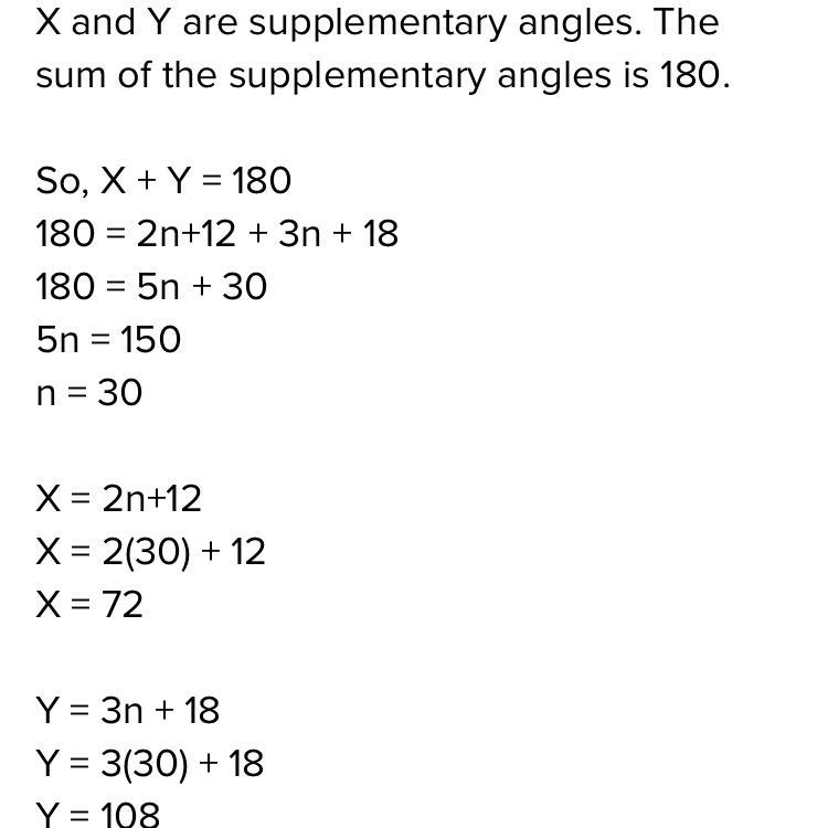 X=3n-18 the measure of Y=2n-27-example-1