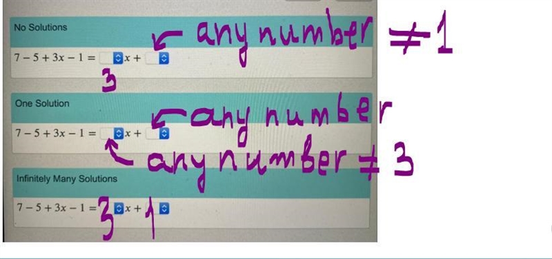 Use the drop-down menus to complete each equation so the statement about its solution-example-1