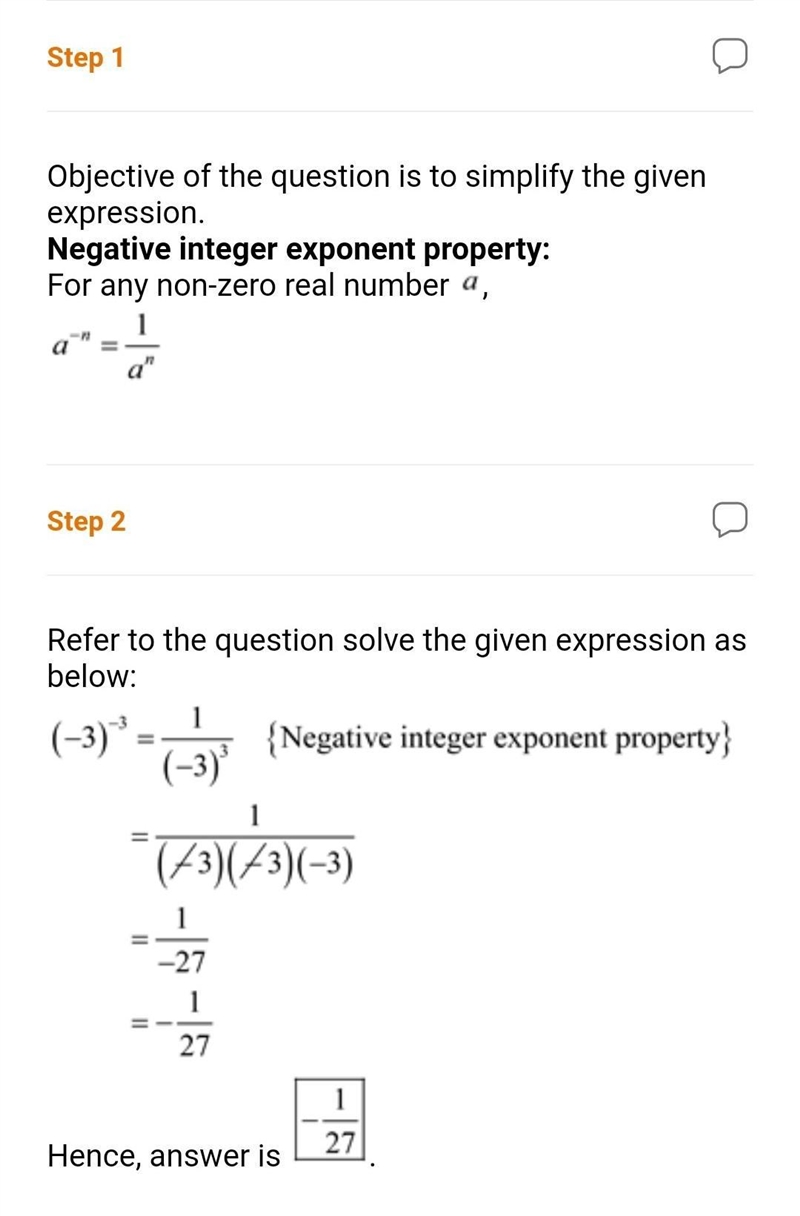 OA. Simplify the expression -3: (-3) . -7 -1 Oc. 1 OD. 71 격 CIH NIH O B. O .-example-1