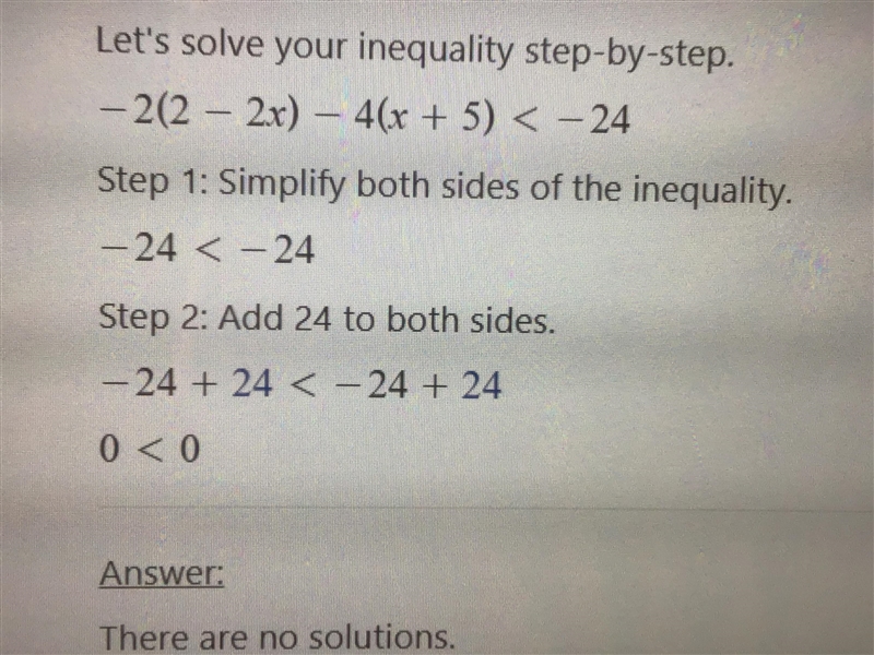 60 points (3 different questions) INEQUALITIES AND EQUALITY SOLVING -6(1+7x)+7(1+6x-example-2