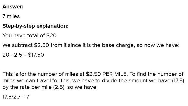 The base charge of a cab in new york is $2.50 as soon as you enter the cab. There-example-1