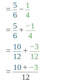 5/6 - 1/4 = ? Pls help-example-1