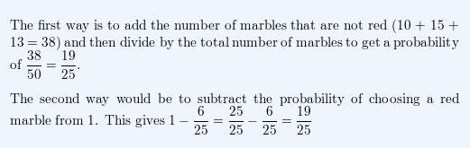 Martin has a bag of marbles. He removed one marble, recorded the color and then placed-example-1