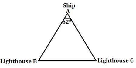 A drone sees a ship in bay 30 miles from one lighthouse and 18 miles from another-example-1