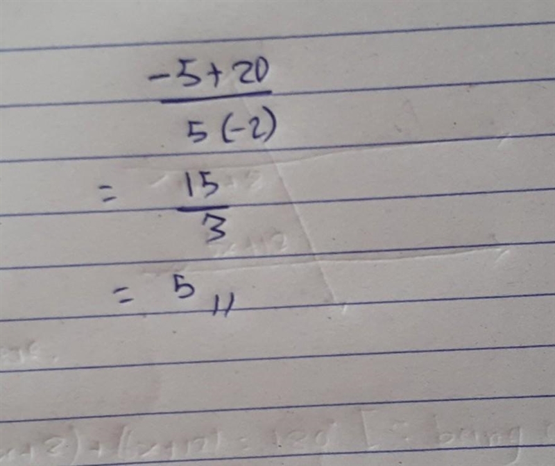 How to do (-5+20) / 5 (-2) / is divide-example-1