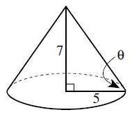 The radius of the base of the right circular cone shown below is 5 inches and the-example-1