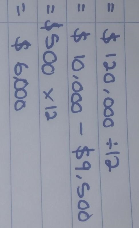 John receives $9,500 per month after tax. If his annual gross salary is $120,000, How-example-1