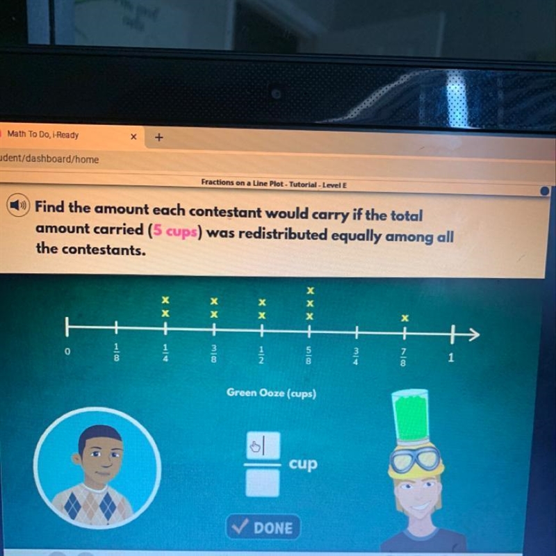 Find the amount each consent would carry if the total amount carried (5 cups) was-example-1