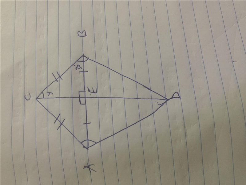 The diagonals of kite ABCD intersect at E. If ∡EBC=30°, what is ∡BCE?-example-1