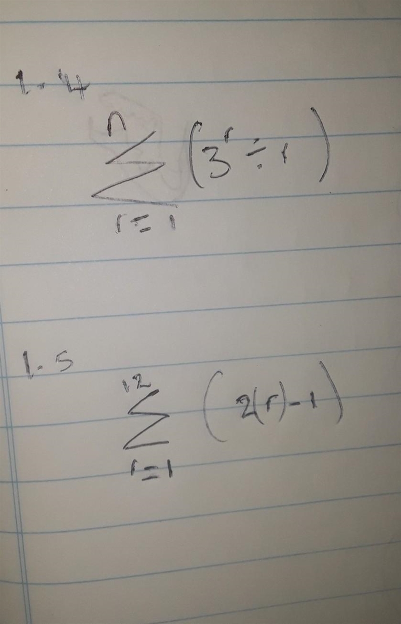 (50 POINTS) Express each sum using summation notation. 14. 3 + 3^2/2 + 3^3/3 ... + 3^n-example-1