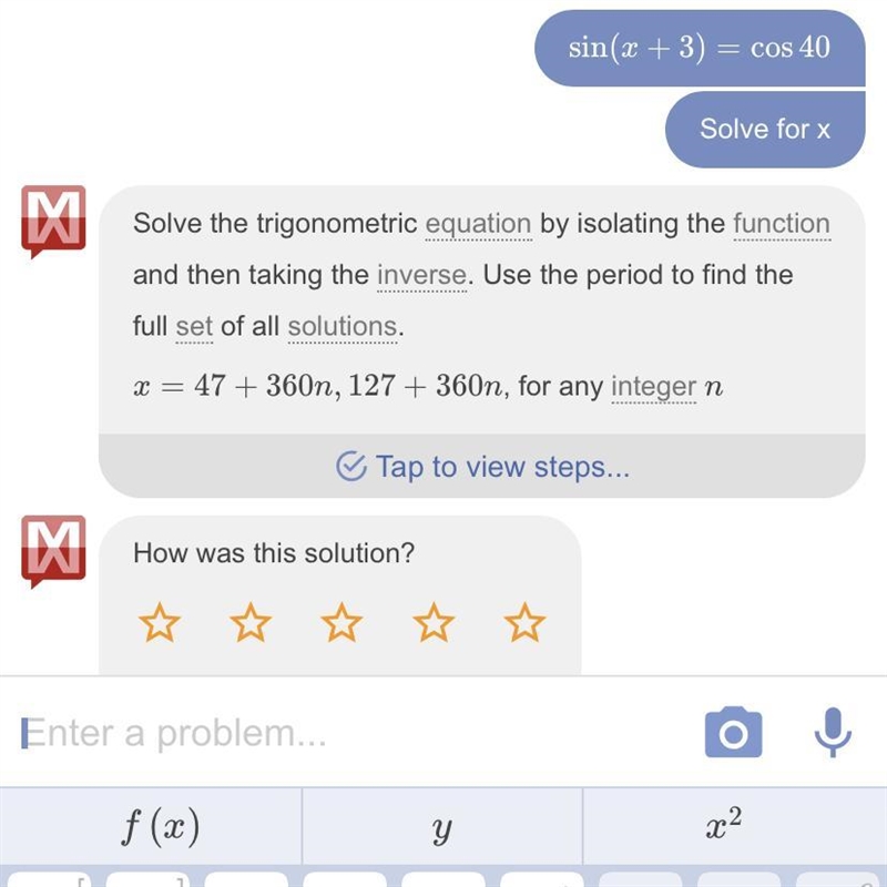 If Sin ( x + 3° ) = Cos 40° , find x​-example-1