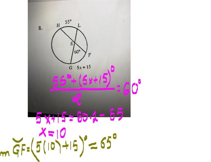 Angles in circle solve for each variable-example-1